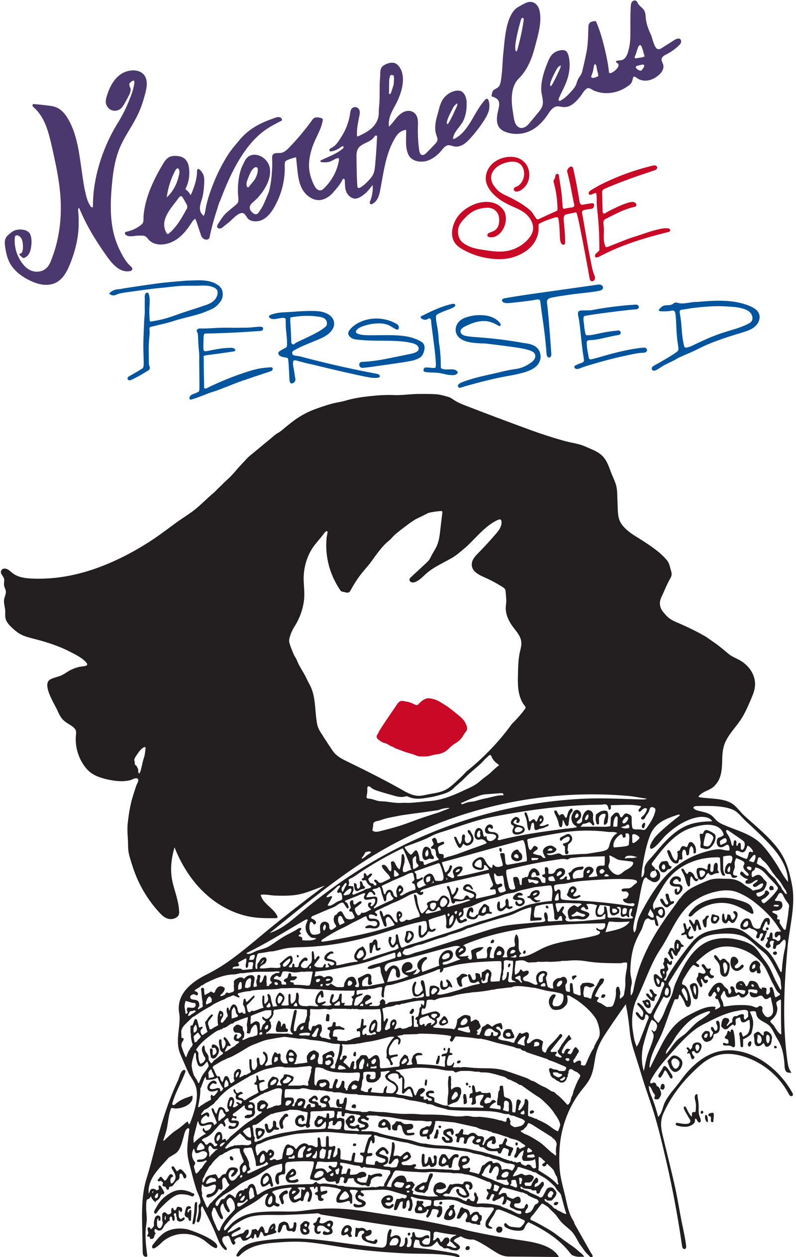 A graphic portrait titled Nevertheless She Persisted