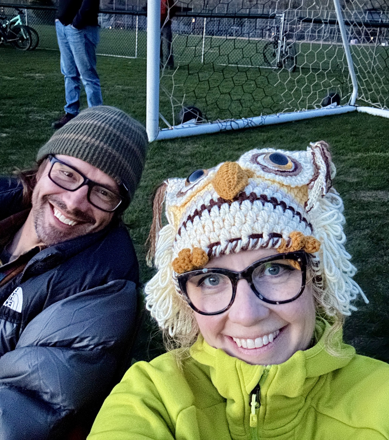 David and Jen White smiling together outdoors at a screening in Telluride